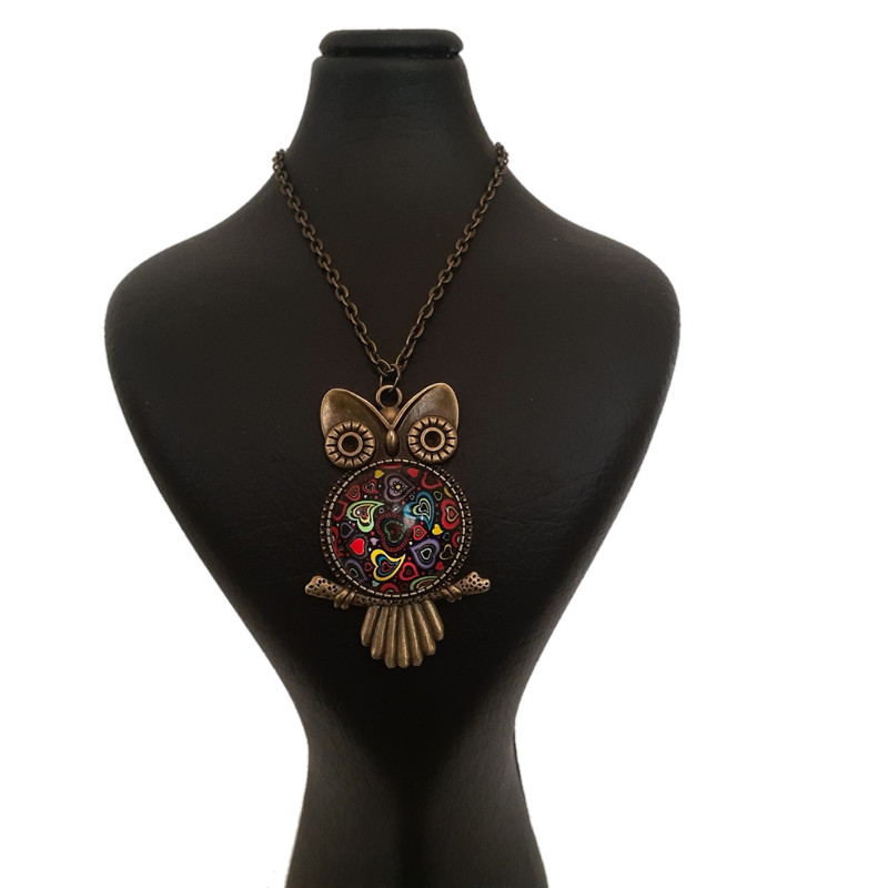 گردنبند دخترانه مدل جغد طرح 23