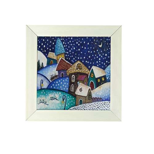 تابلو نقاشی اکریلیک طرح شب برفی مدل AM-40