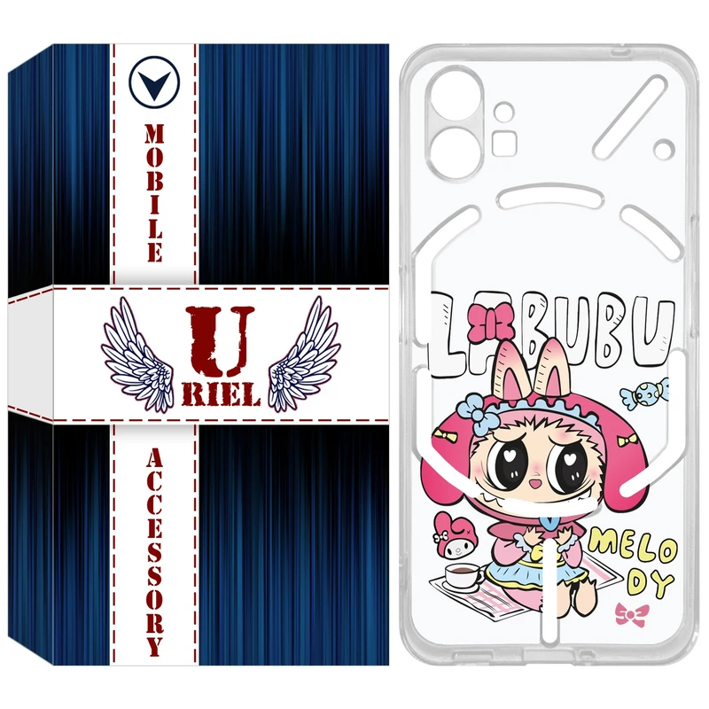 کاور یوریل مدل Clear کد 140 طرح لبوبو Labubu مناسب برای گوشی موبایل ناتینگ فون Nothing Phone 1