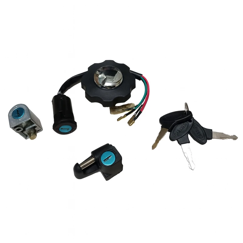 سوییچ و قفل و درب باک موتورسیکلت کاریزان مدل CDI به همراه قفل کلاه مناسب برای هوندا CDI مجموعه 5 عددی