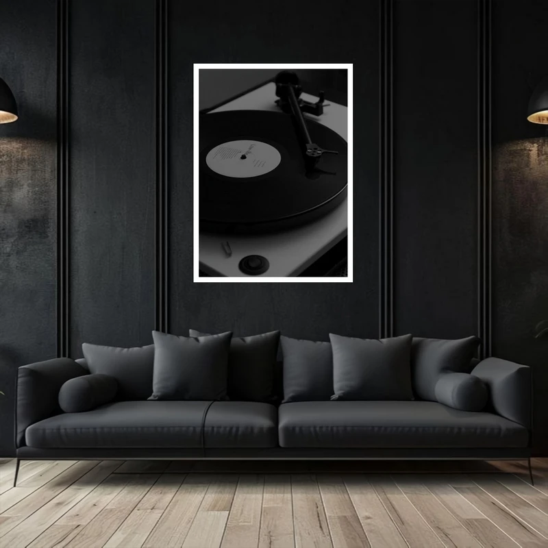 تابلو بکلیت طرح گرامافون موسیقی دکوری هنری و مدرن مدل W-bu5353