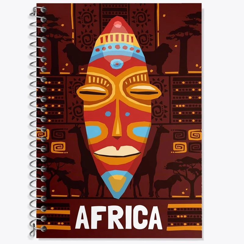 دفتر زبان 50 برگ خندالو مدل دو خط طرح آفریقا Africa کد 29833