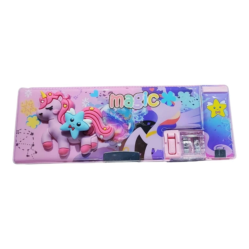 جامدادی مدل مگنتی اسکویشی طرح اسب تک شاخ و ستاره