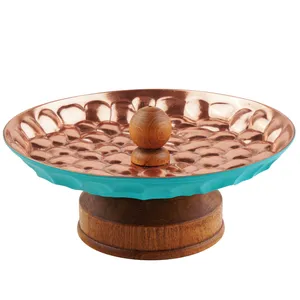 شیرینی خوری مسی مدل پایه دار مدرن