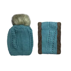 ست کلاه و شال گردن بافتنی بچگانه کد 4330