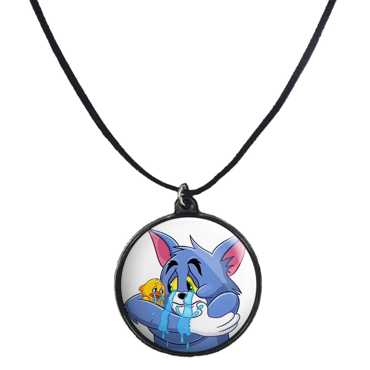 گردنبند پرمانه طرح تام و جری کد pmb.10809 مدل دو طرفه