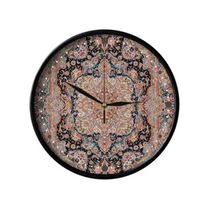 ساعت دیواری مدوپد طرح فرش قم لچک و ترنج گلدانی مدل C-Ghom045