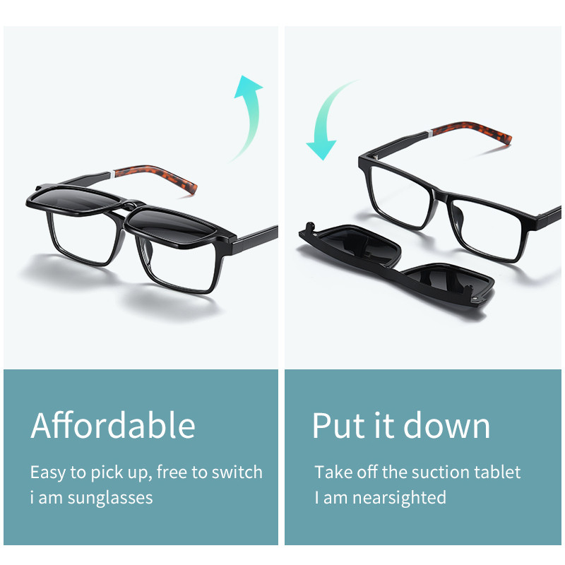 فریم عینک طبی مدل CG7703C536-P97 Polarized Double Switch به همراه کاور آفتابی