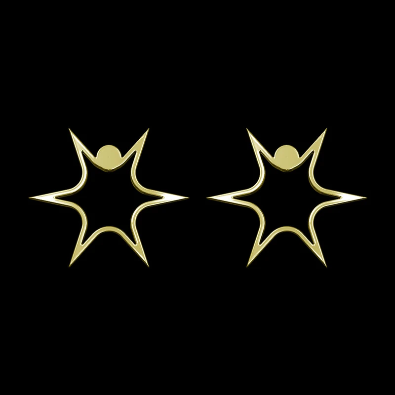 گوشواره طلا 18 عیار زنانه مدوپد مدل ستاره کد GA1-15528