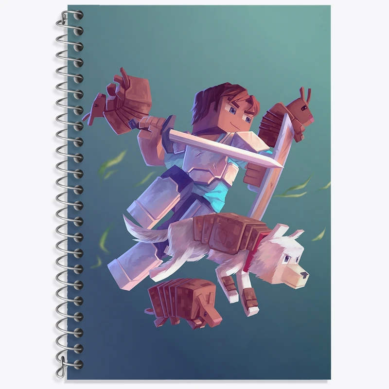 دفتر زبان 50 برگ خندالو مدل دو خط طرح بازی ماینکرافت (Minecraft) کد 36985