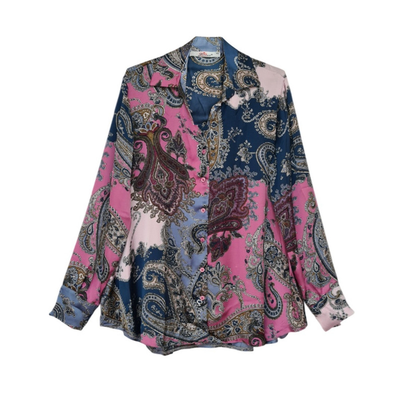 شومیز آستین بلند زنانه مدل پترن بته جقه کد ۸