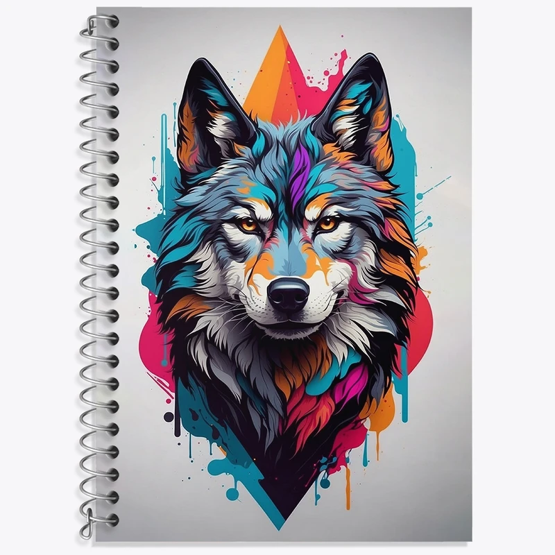 دفتر زبان 50 برگ خندالو مدل دو خط طرح گرگ کد N1481