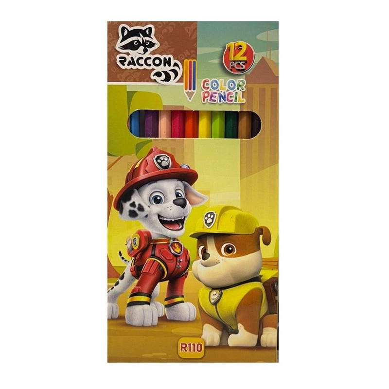 مداد رنگی 12 رنگ راکون مدل سگهای نگهبان کد 001
