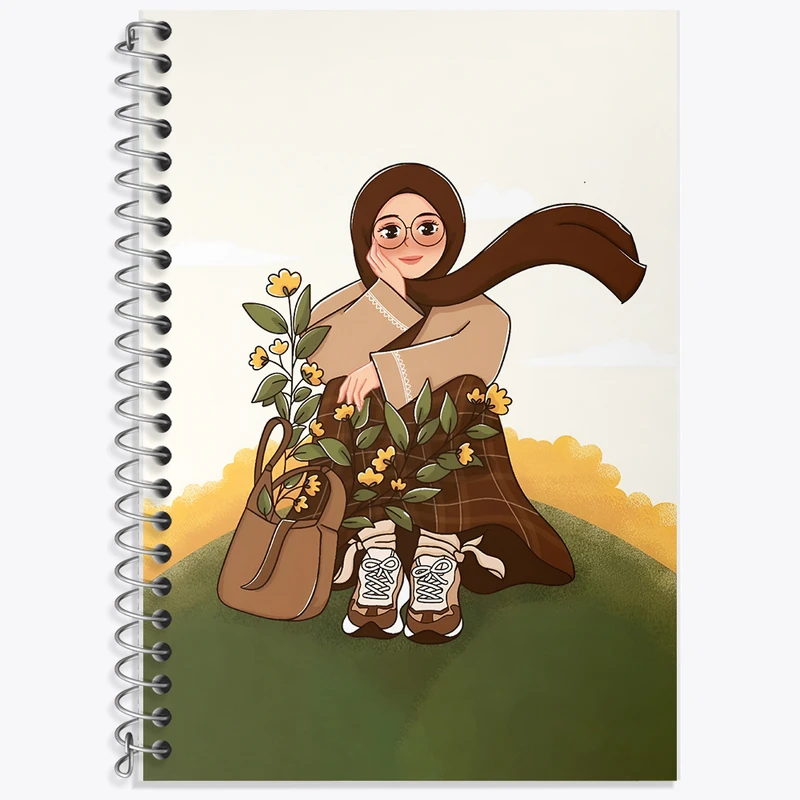 دفتر نت موسیقی 50 برگ خندالو طرح دخترانه با حجاب کد F7647