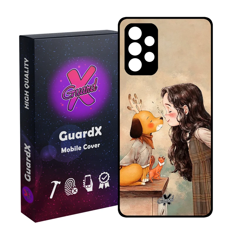 کاور گارد ایکس طرح Girl مدل Glass10323 مناسب برای گوشی موبایل سامسونگ Galaxy A32 4G