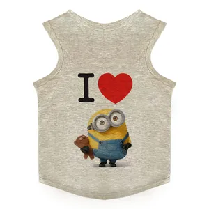    لباس سگ و گربه طرح  i love you minionکد SH82 سایز XL