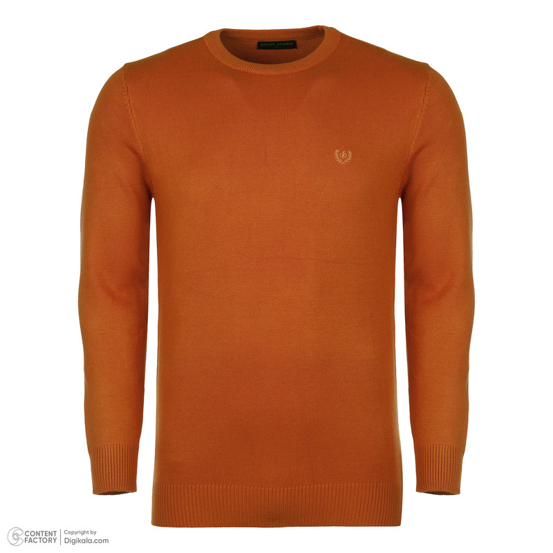 پلیور مردانه پاتن جامه مدل یقه گرد 304021020004999 رنگ آجری