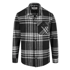 پیراهن آستین بلند مردانه کروم مدل چهارخانه پشمی 2220117