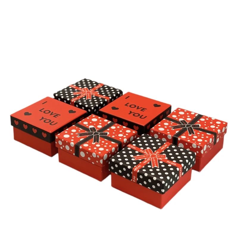 جعبه هدیه طرح مربع طرح پاپیون 6 عددی