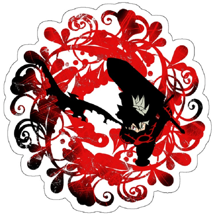 استیکر لپ تاپ مدل Black Clover Asta Flying Cool One Wing Half Demon