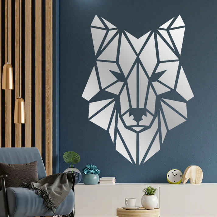 آینه پلکسی گلس مدل دکوراتیو گرگ کد N21 مجموعه 36 عددی