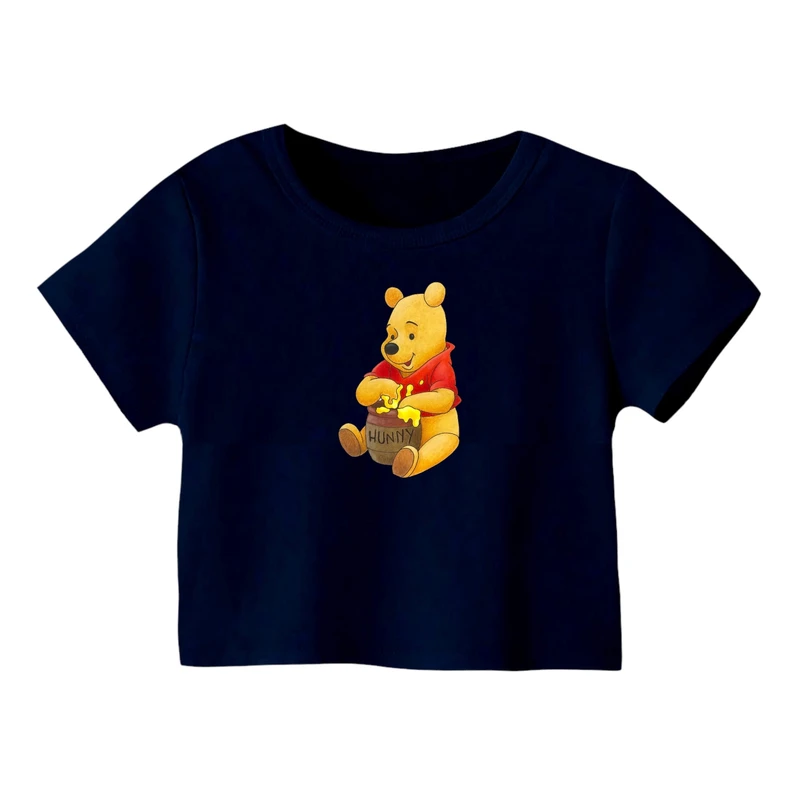 کراپ‌ تی‌شرت آستین کوتاه زنانه مدل پو کد 9