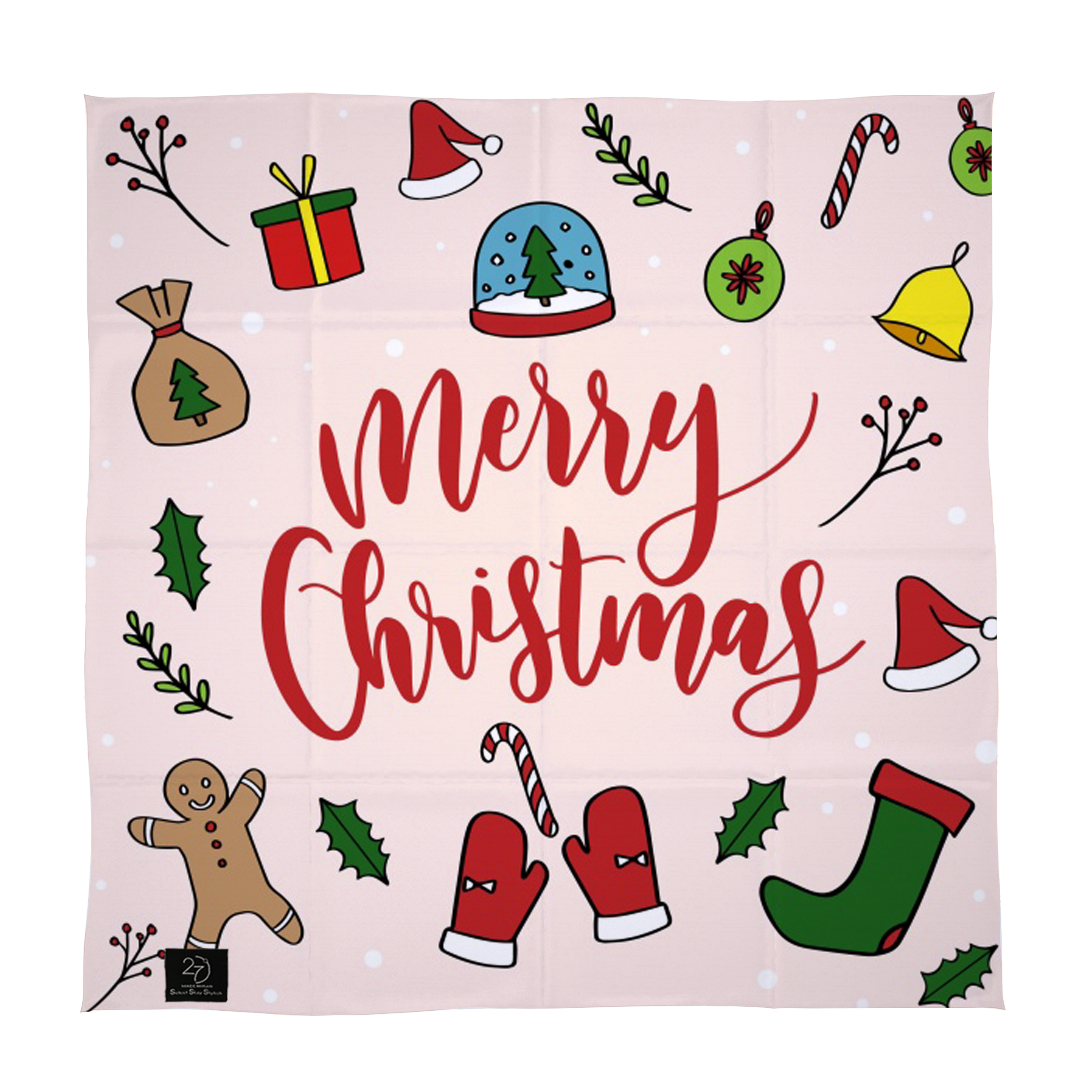 دستمال سر و گردن 27 مدل MERRY CHRISTMAS کد J53