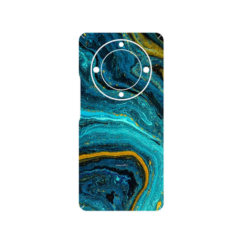 برچسب پوششی ماهوت مدل Turquoise marblewith golden streaks مناسب برای گوشی موبایل آنر Magic 5 Lite