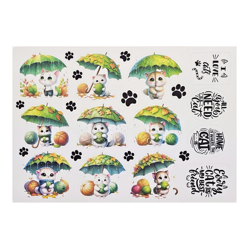 برچسب کاترینکا طرح برش خورده بولت ژورنال و اسکرپ بوک مدل A5 I love cats