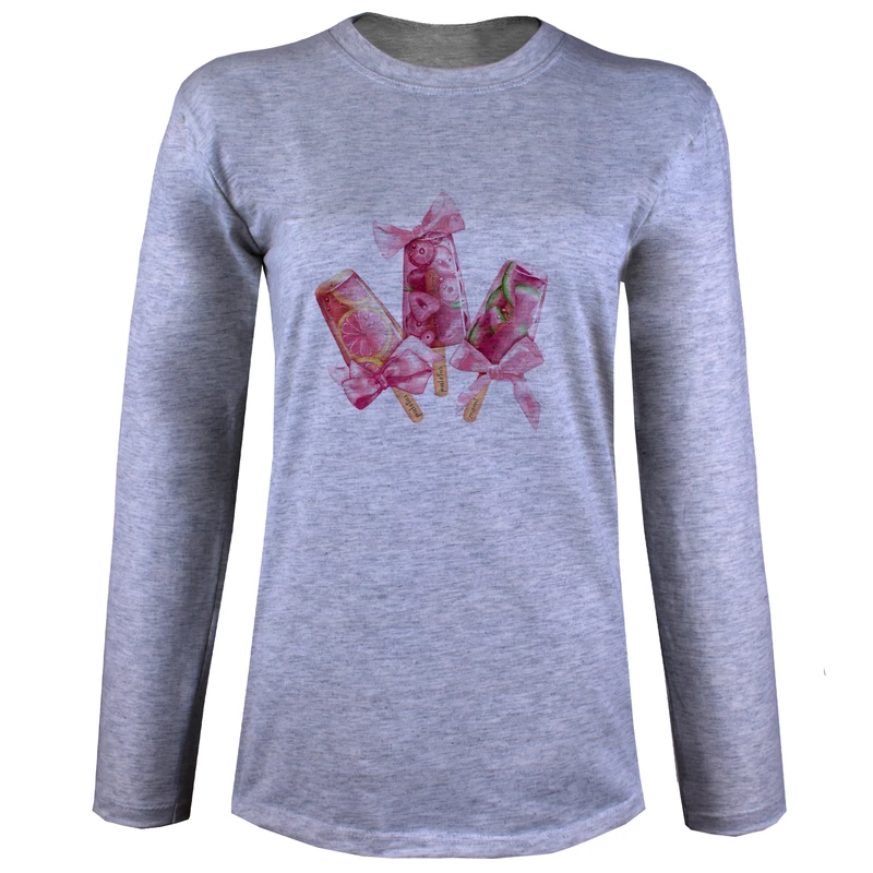 تی شرت آستین بلند زنانه مدل بستنی یخی X23