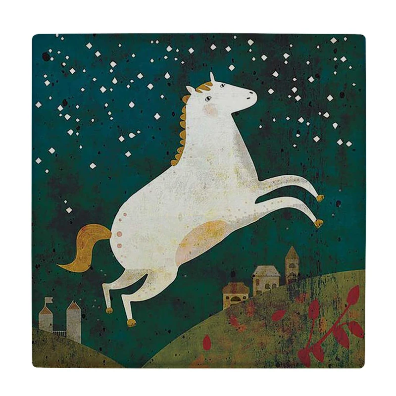  زیر لیوانی  طرح نقاشی اسب و دور نما شهر کد    5848629_4269