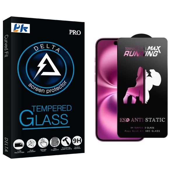 محافظ صفحه نمایش پی کی مدل Delta2 Running Max مناسب برای گوشی موبایل اپل iPhone 16 Pro Max