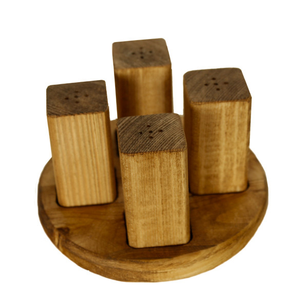 نمکدان چوبی مدل sq1 بسته چهار عددی