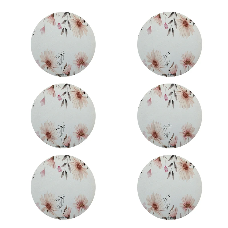 زیر لیوانی طرح گل کد 8067 بسته 6 عددی