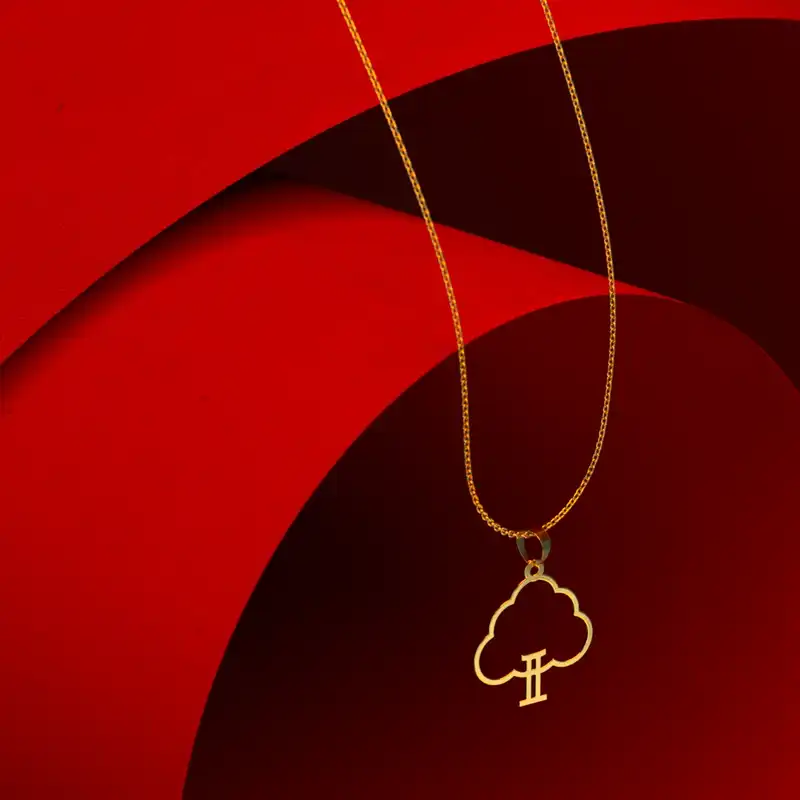 گردنبند طلا 18 عیار زنانه مدوپد مدل درخت کد F3-1-1256