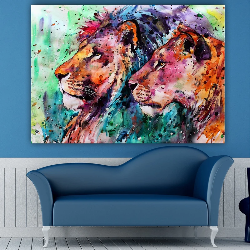 تابلو بوم طرح نقاشی آبرنکی مدل پلنگ کد BK1597