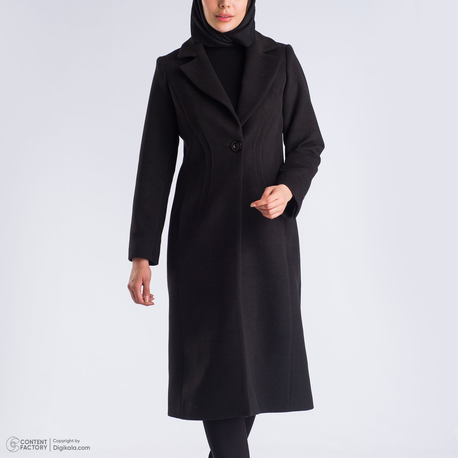 پالتو زنانه عصر جدید مدل 3026-2 رنگ مشکی -  - 2