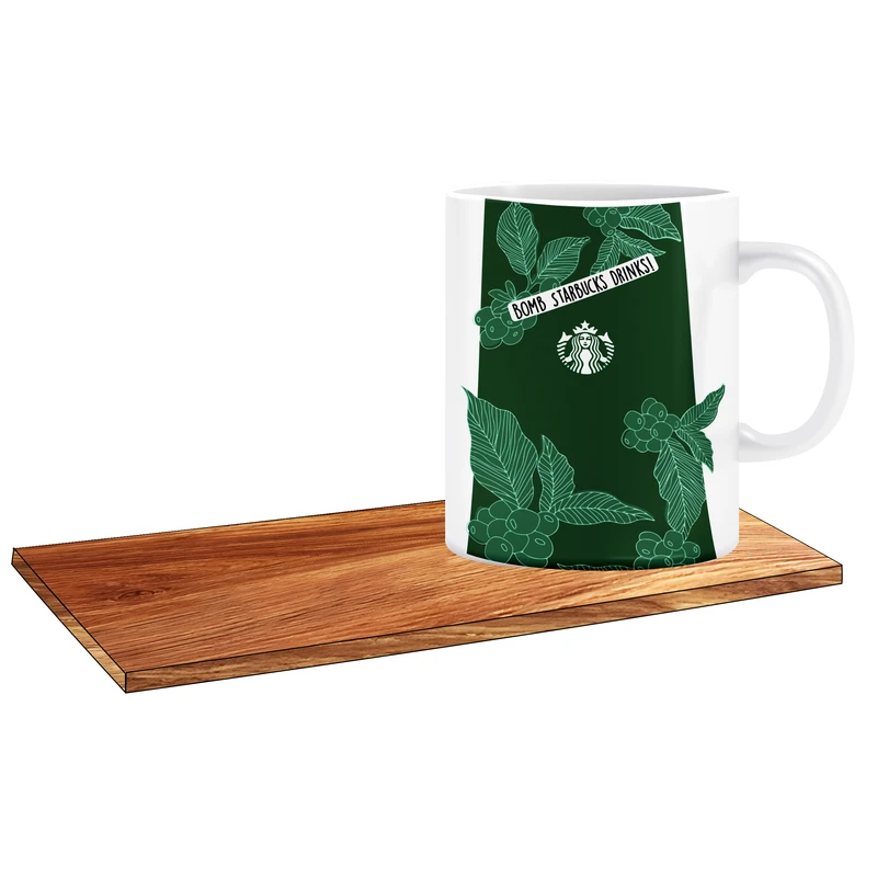 ماگ ال ایکس پی طرح STAR BUCKS کد 187 به همراه زیر لیوانی