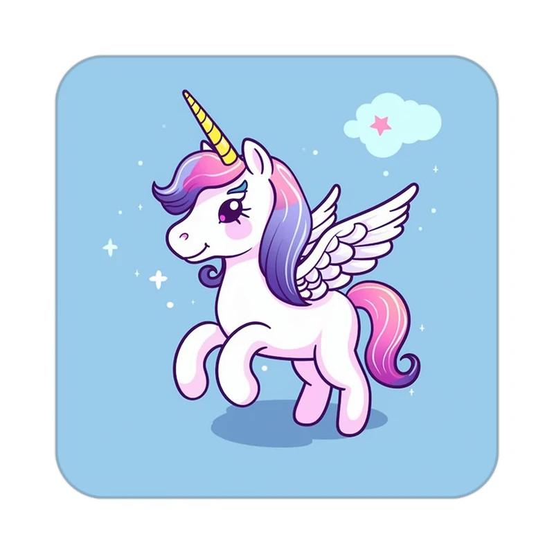 زیر لیوانی کاکتی طرح اسب تک شاخ و یونیکورن مدل mp30502