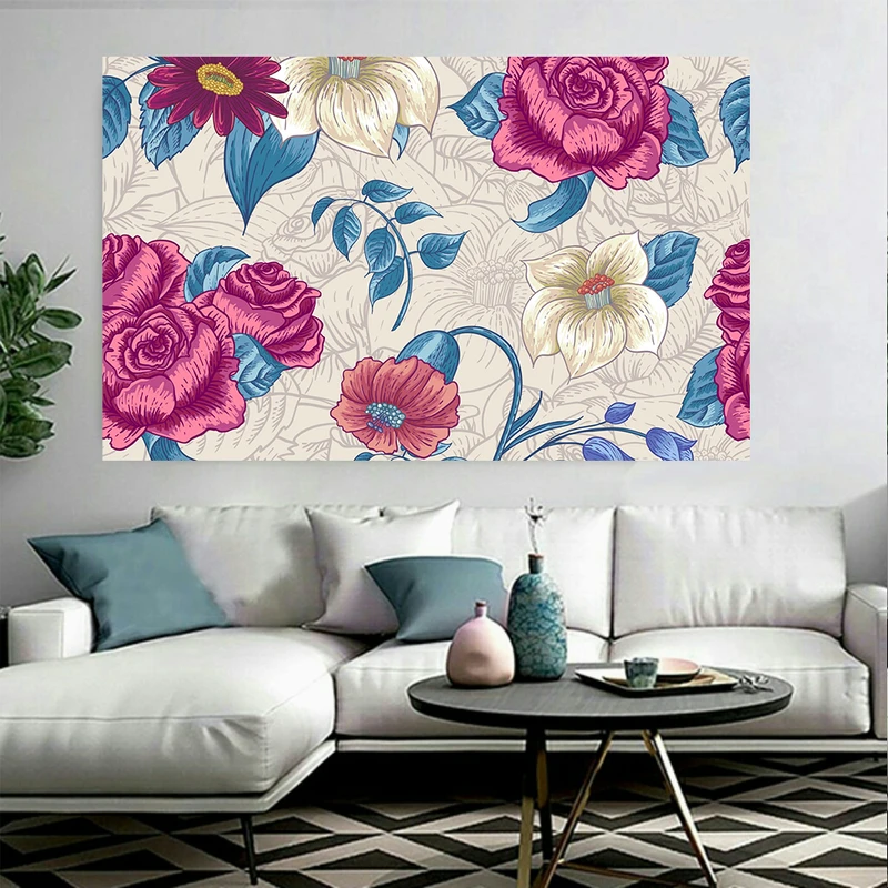 پوستر پارچه ای مدل چرم مخمل طرح تکستچر گل ها کد AR3970