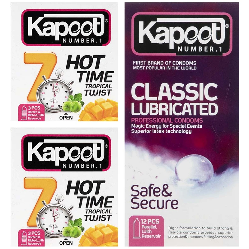 کاندوم کاپوت مدل کلاسترهبار مجموعه 3 عددی