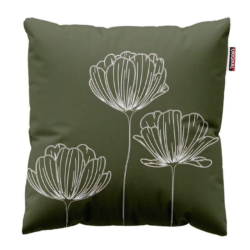 کوسن پاد آفرین مدل مینیمال طرح گل و برگ کد PK403464 سایز 40*40 سانتی متر