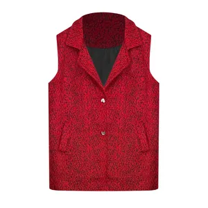 جلیقه زنانه مدل کلاسیک فوتر پشمی پلنگی کد AK1491