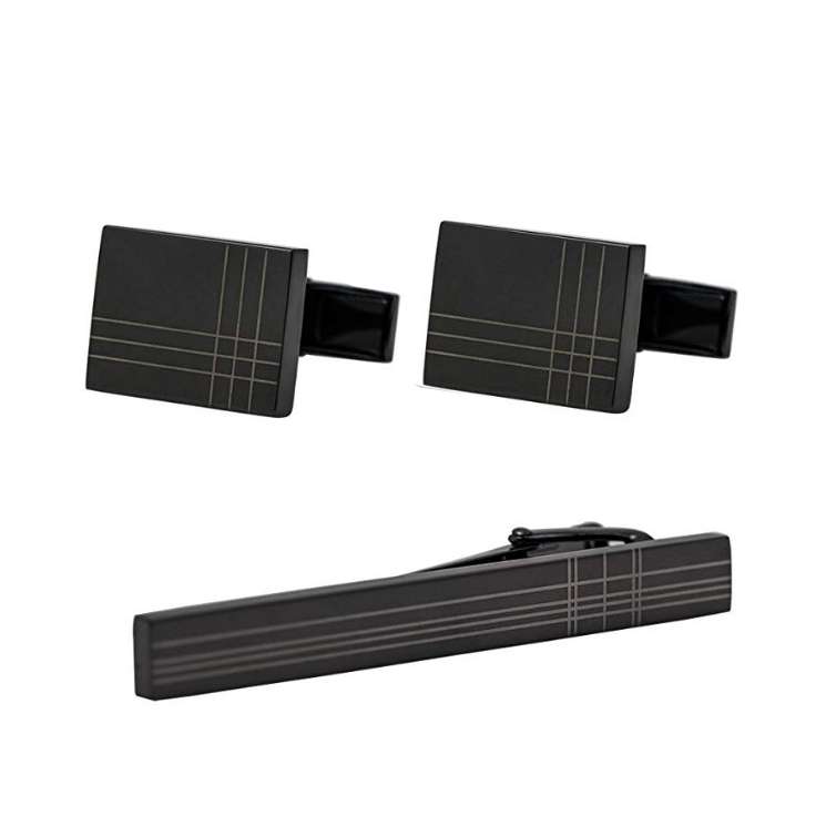 ست دکمه سردست و گیره کراوات زرکات مدل S215