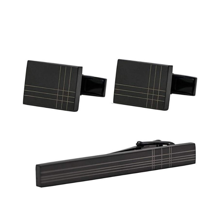 ست دکمه سردست و گیره کراوات زرکات مدل S215