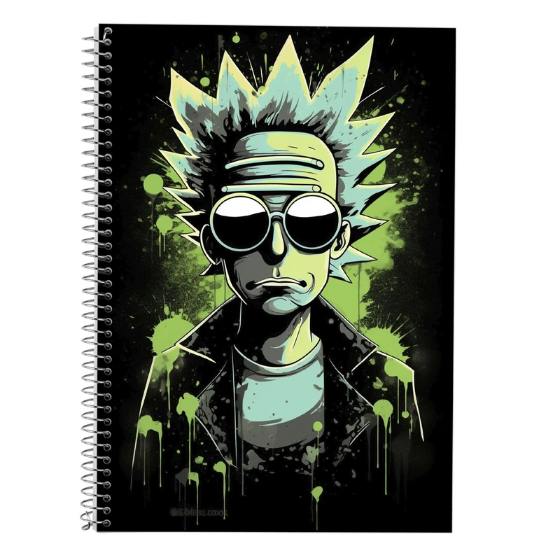 دفتر زبان 50 برگ مدوپد مدل سه خط طرح ریک اند مورتی rick&morty کد DF10852