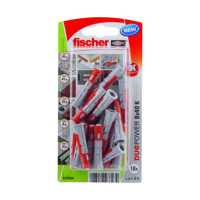 رول پلاک فیشر مدل DuoPower 8x40 بسته 18 عددی