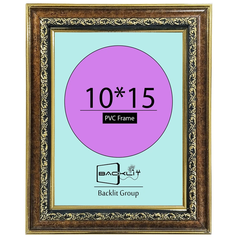 قاب عکس بکلیت مدل گلدار قهوه ای دیواری سایز 15×10 سانتی متر