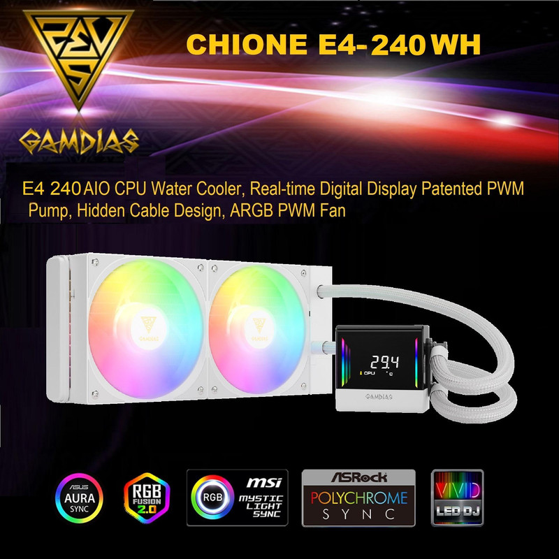 سیستم خنک کننده آبی گیم دیاس مدل CHIONE E4-240 WH