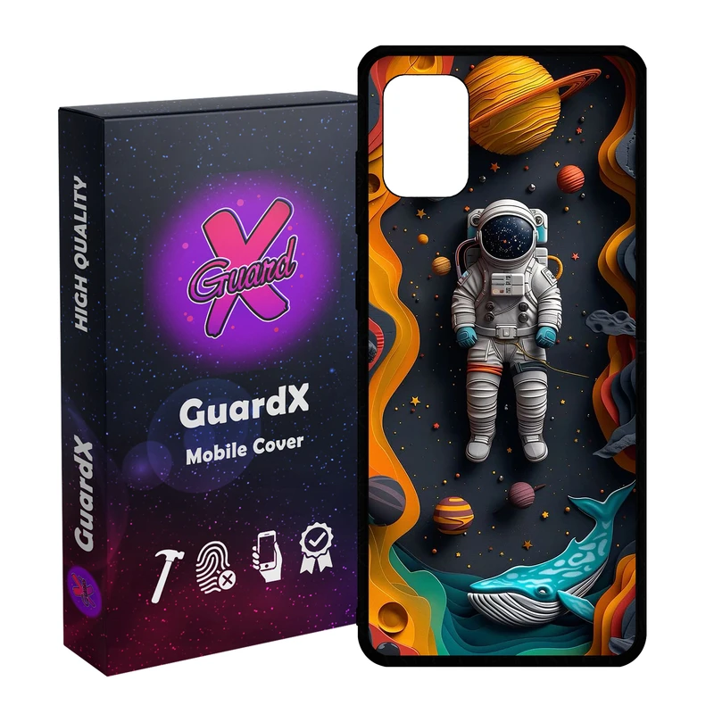 کاور گارد ایکس طرح فضانورد مدل Glass10763 مناسب برای گوشی موبایل سامسونگ Galaxy A31
